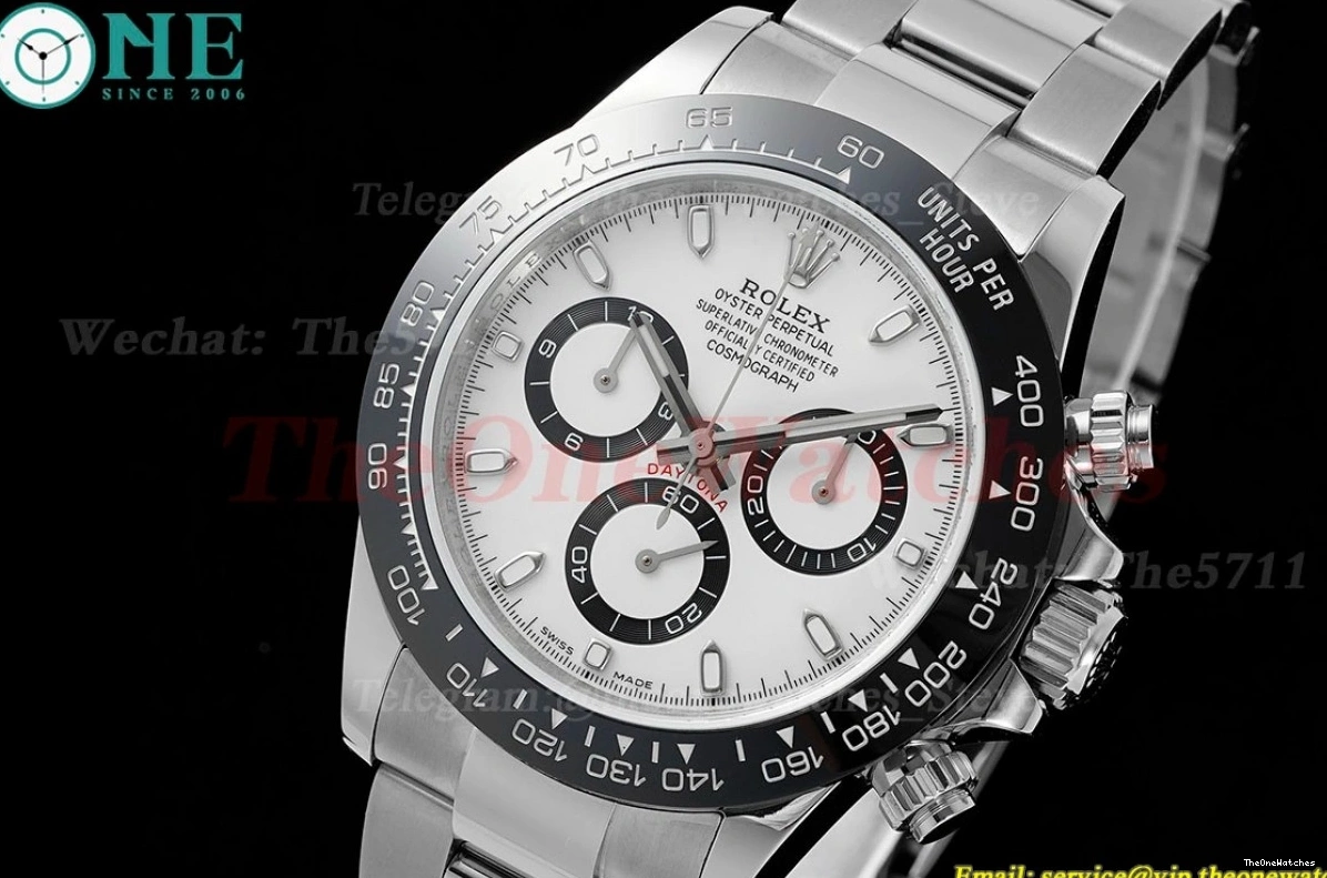 White 40mm SS JDF 116500 A7750 Dial SS Daytona 0401